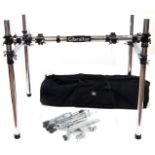 Gibraltar 4-post drum rack with bag together with miscellaneous percussion stands