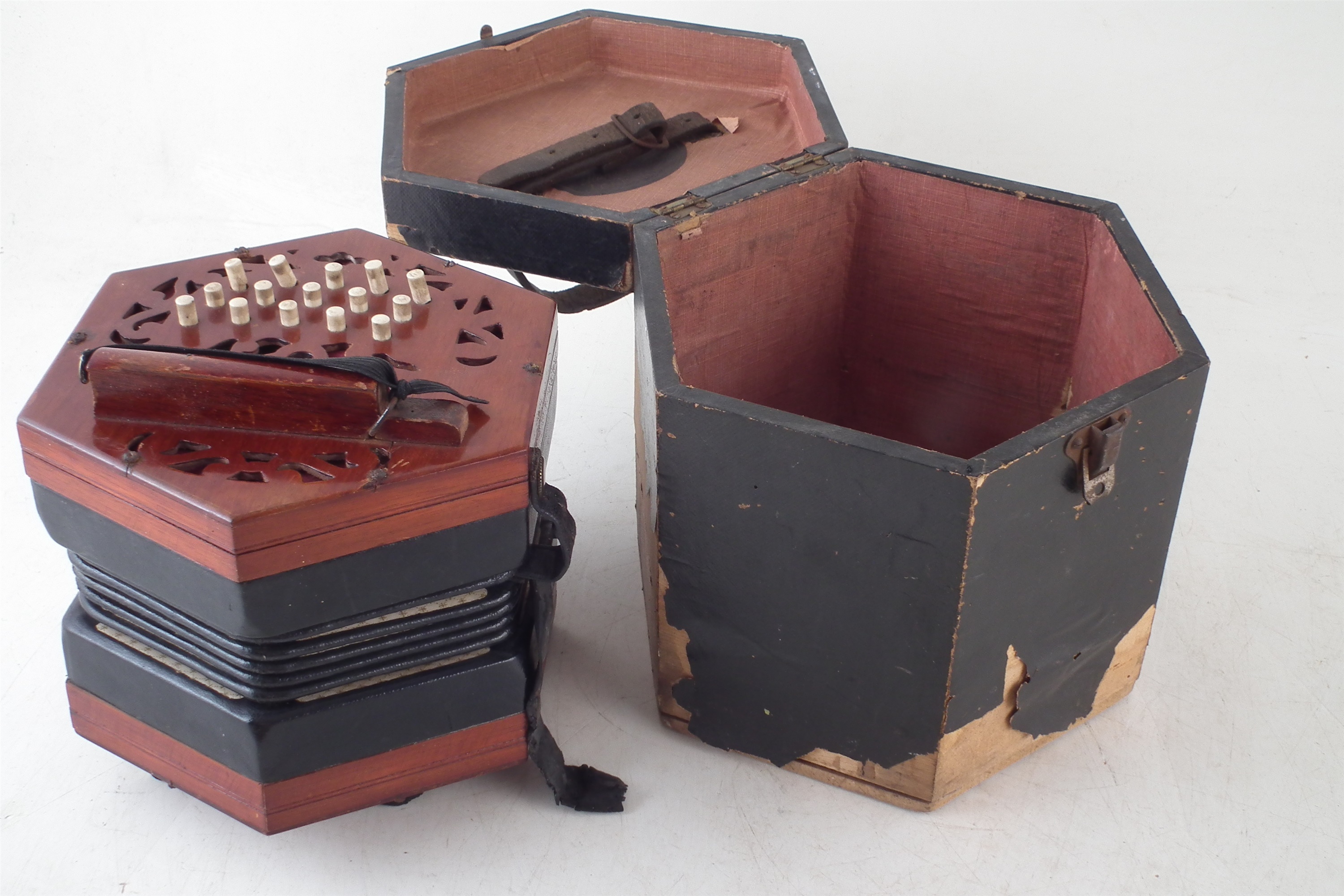 Lachenal 30 key concertina with case - Image 7 of 8