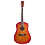 Redwood steel string acoustic guitar with soft case