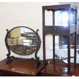 George III mahogany square washstand and 19th century mahogany oval swing frame mirror Condition
