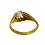 An 18ct gold paste signet ring, the circular colourless paste within a claw setting inset to the