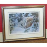 After Steven Townsend, Polar Bear with cubs, signed limited edition print 159/675, in elaborate