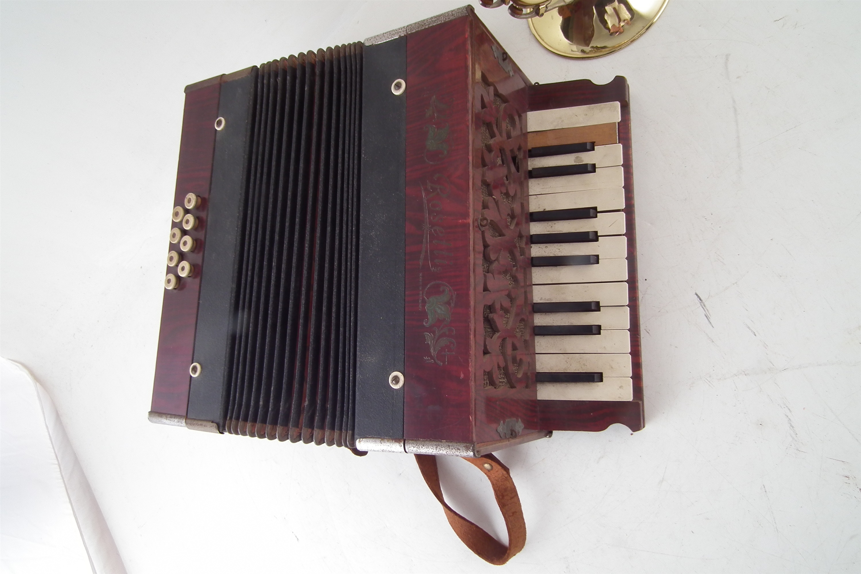 Odyssey trumpet in case and Rosetti piano accordion. - Image 2 of 6