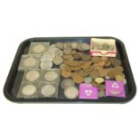 Collection of assorted coinage to include a quantity of Queen Victoria silver crowns, silver
