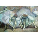 R. Knight, 20th century, Ballerinas, signed oil. Condition reports are not available for our