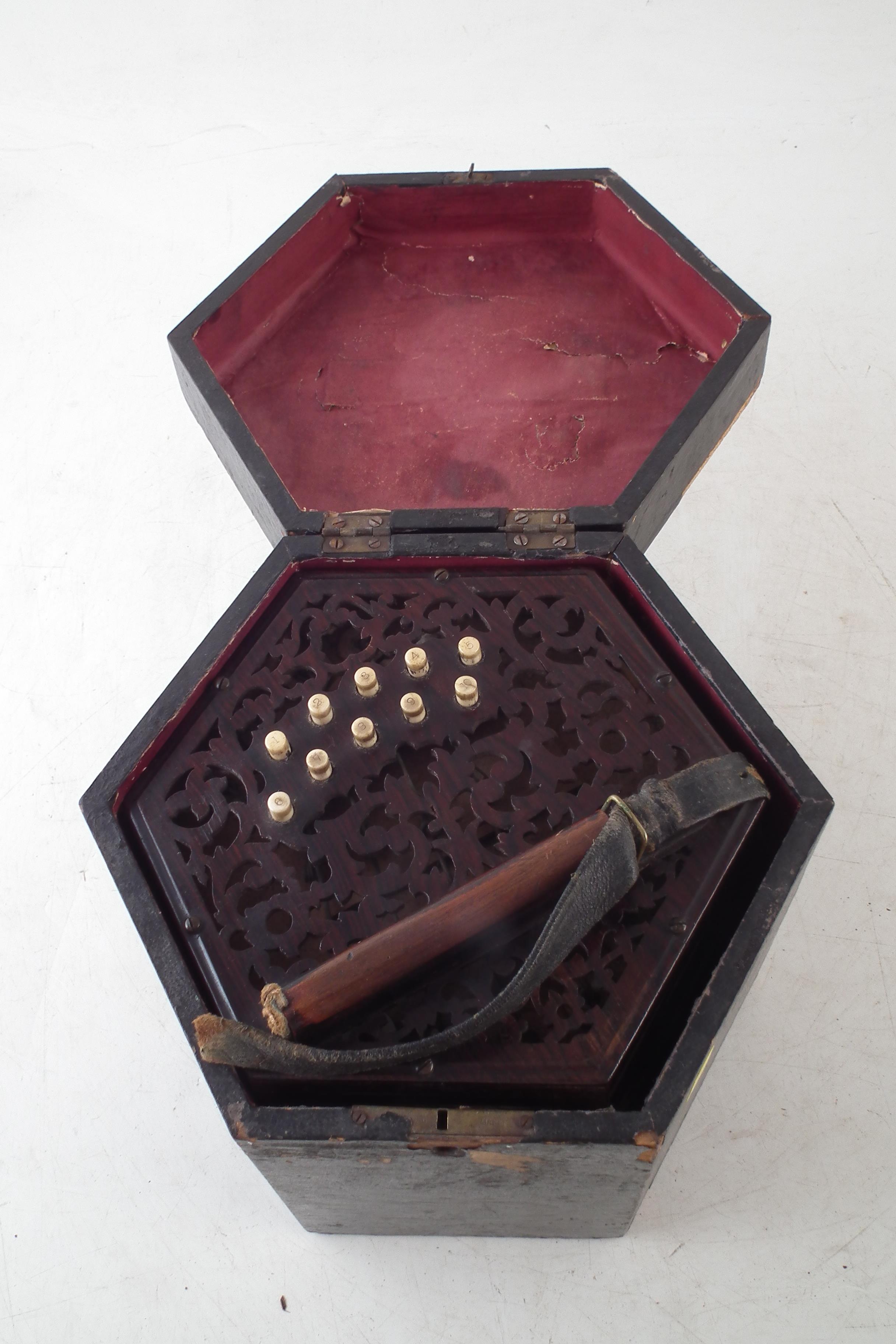 Lachenal 20 key concertina with case - Image 7 of 7