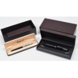 Dunhill AD2000, ballpoint pen, with black glitter polished body with chrome plated clip, 14cm