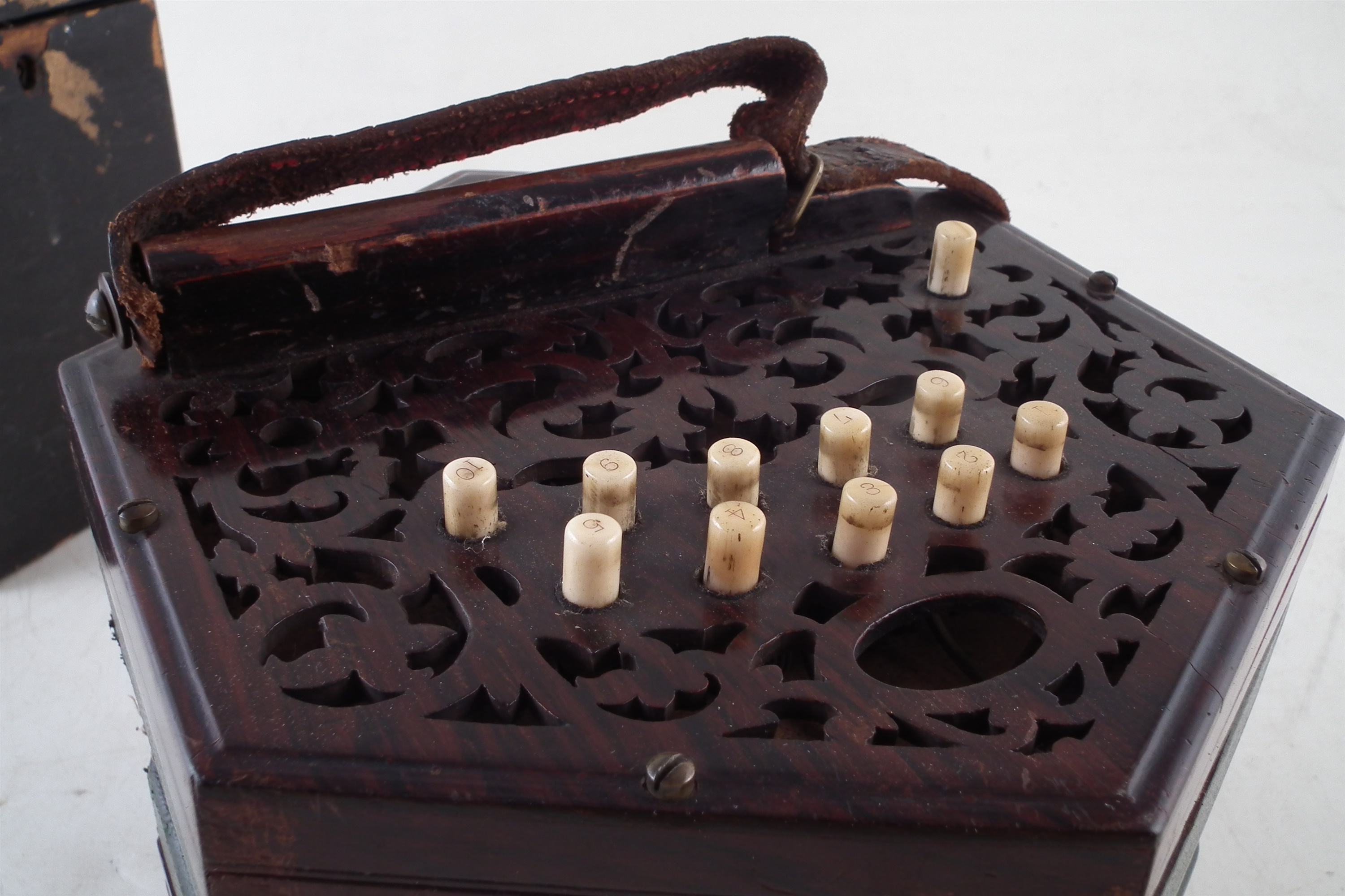 Lachenal 20 key concertina with case - Image 3 of 7