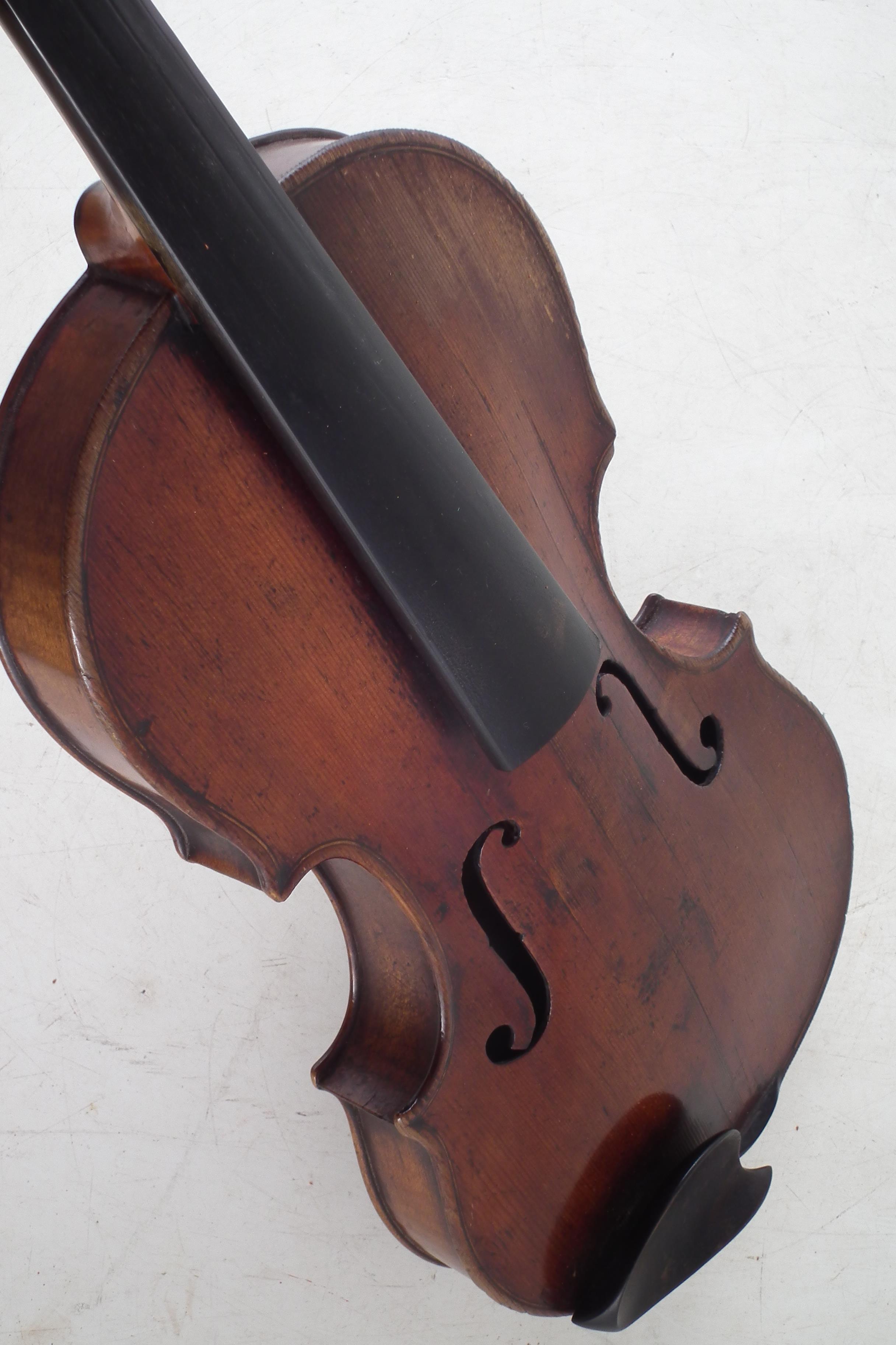 German violin with three bows and a case - Image 6 of 20