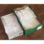 Two boxes of mixed linen Condition reports are not available for our Interiors Sales