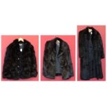 Three fur coats. Condition reports are not available for our Interiors Sales