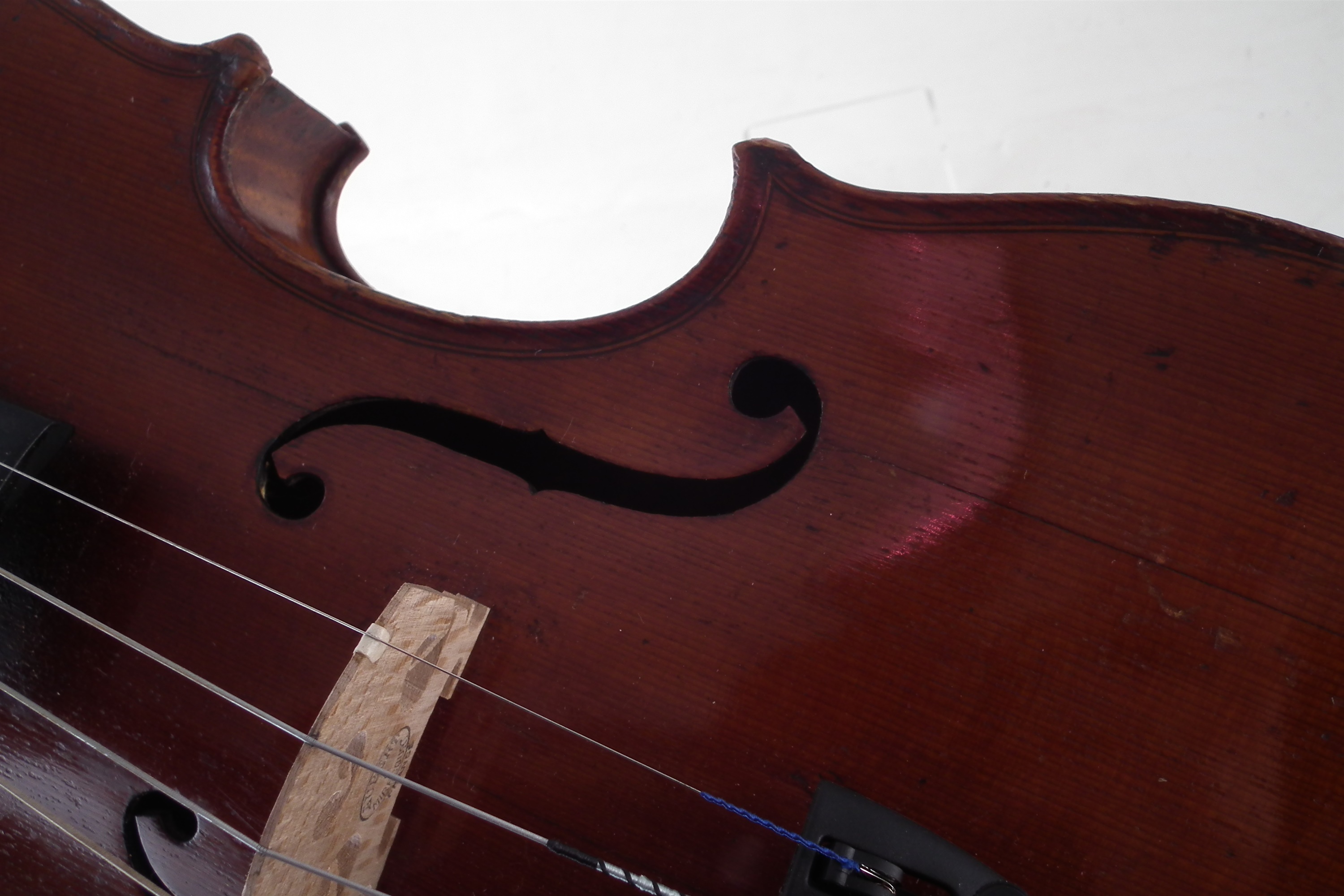 Schmidt violin with NS bow and case. - Image 4 of 15