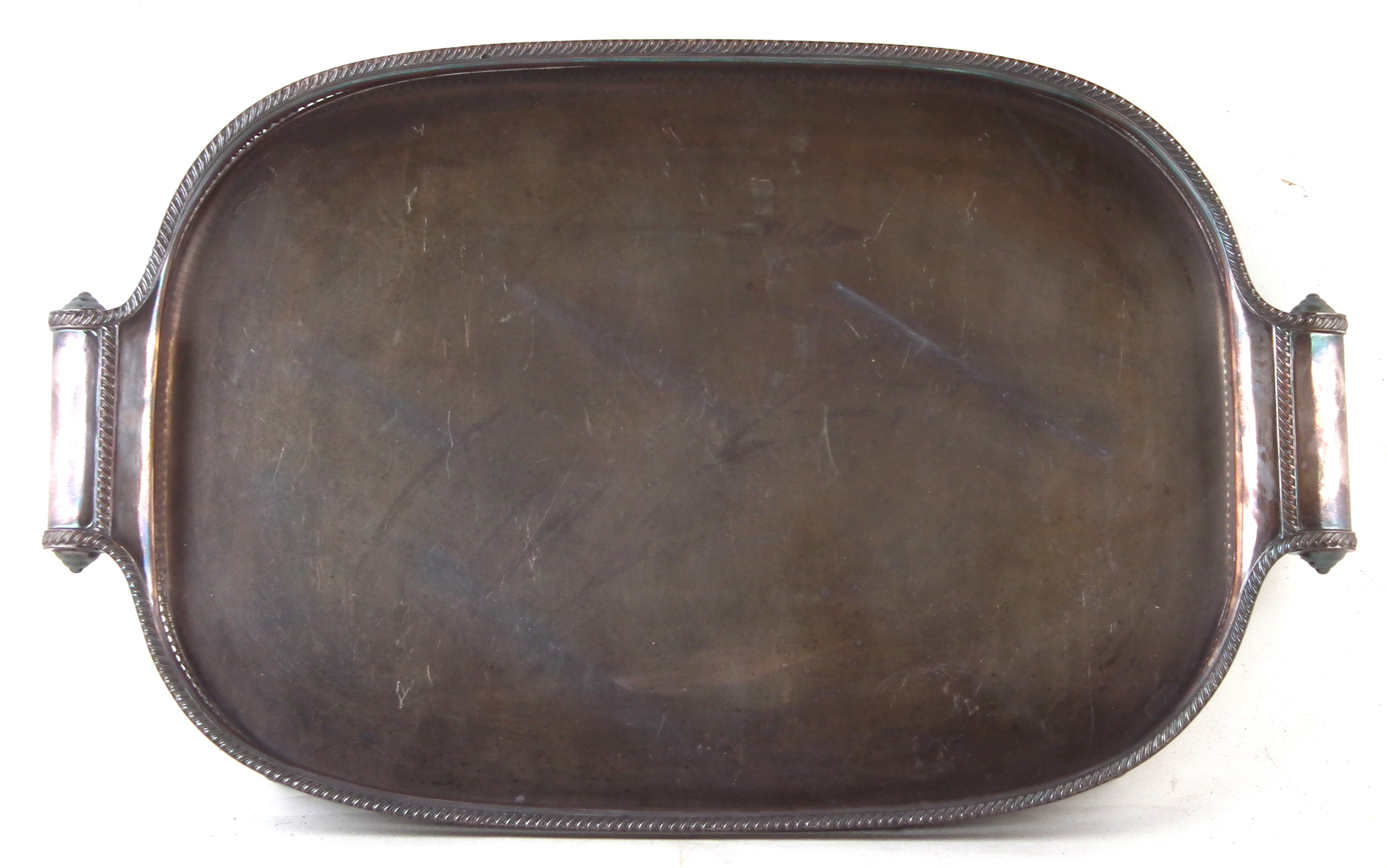 A large silver plated tray, - Image 4 of 4