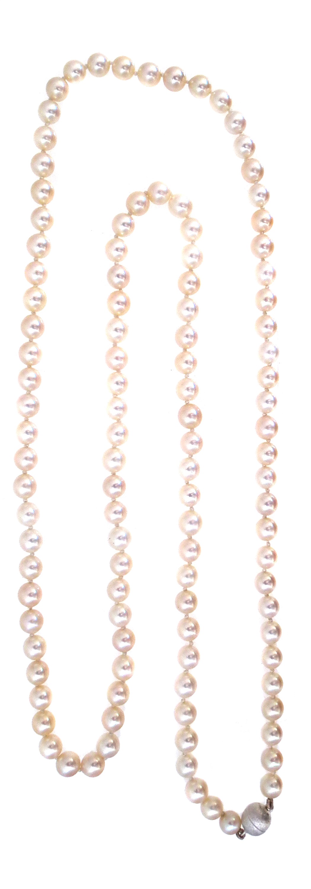 A cultured pearl necklace,