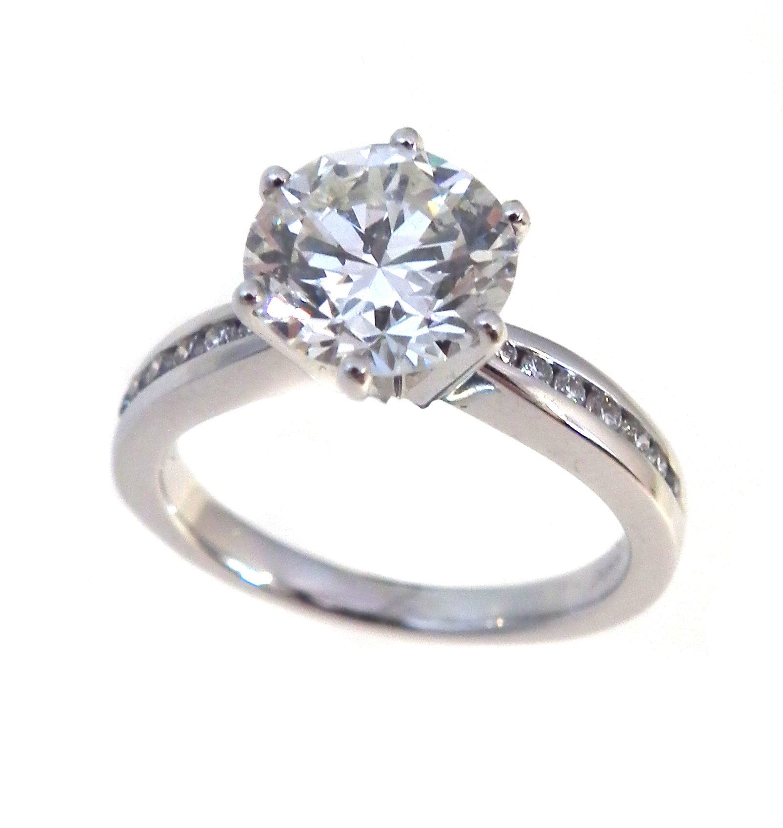 2.47ct diamond 18ct white gold solitaire ring.