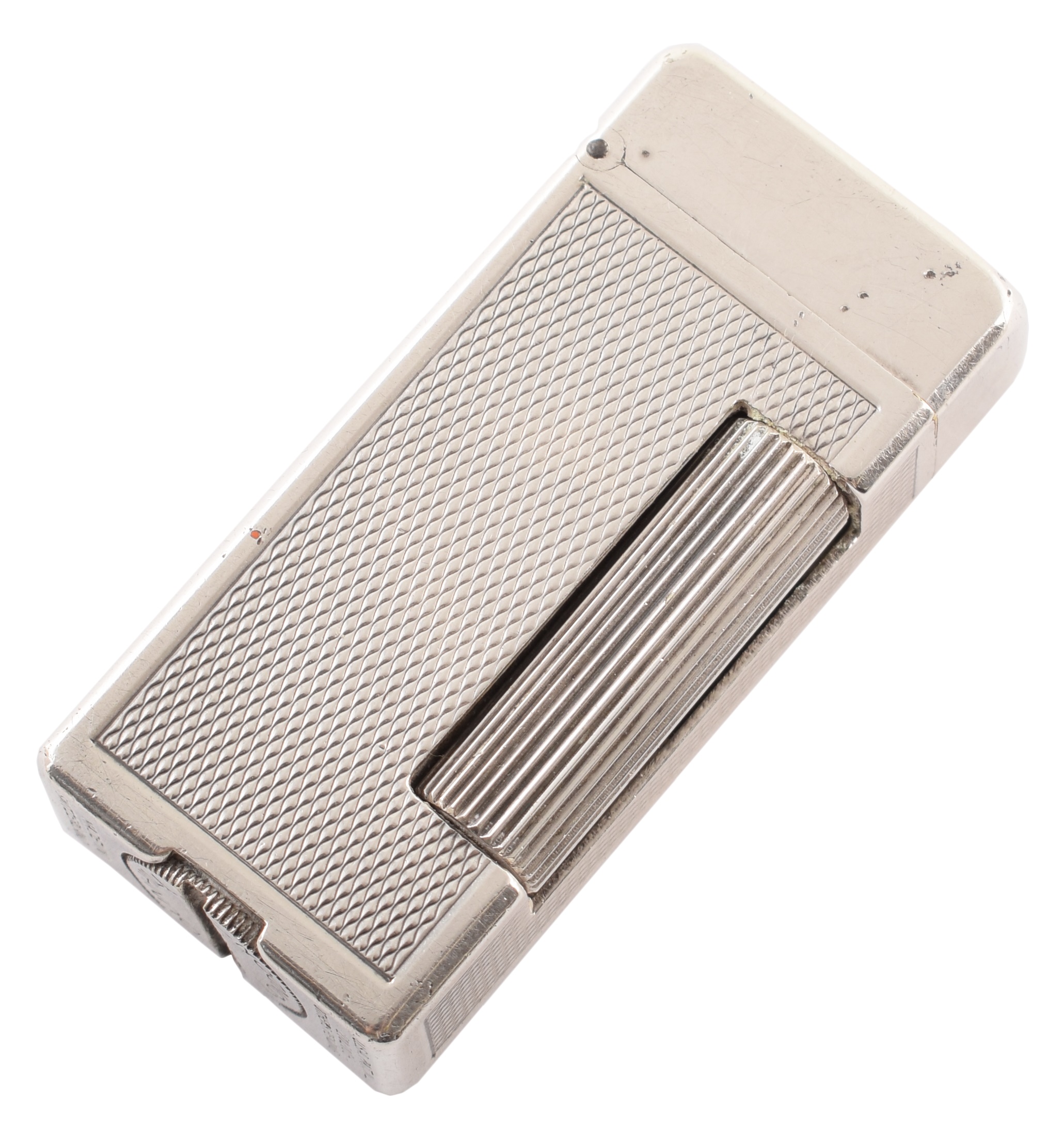 A white metal Dunhill ladies lighter,