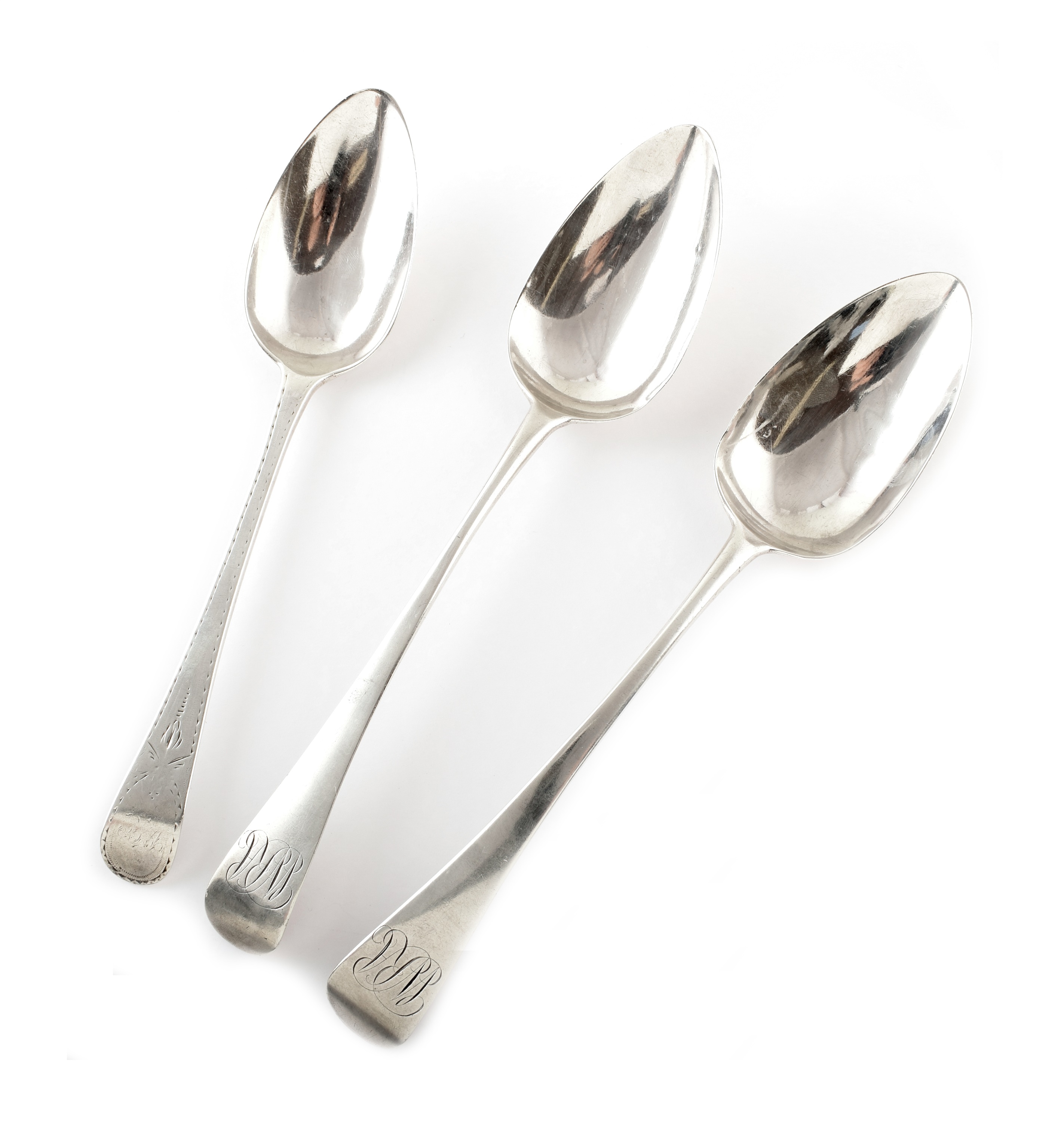 Three Georgian silver table spoons