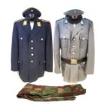 West German Army Panzer Grenadier Brigade tunic belt and cap, 46" chest post war Luftwaffe tunic and