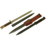 German WWII Third Reich bayonet scabbard and one other Mauser rifle bayonet Condition reports are