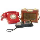 Red telephone, Skymaster Ever Ready radio and Toshiba BC8 15. Condition reports are not available