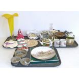 A collection of ceramics to include four Royal Doulton series ware teapots, two small Wedgwood