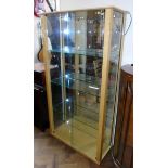 Modern bureau walnut effect display cabinet 94cm wide, 167cm tall and 39cm deep. Condition reports