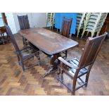 Ercol dining table and four chairs Condition reports are not available for Interiors sales.