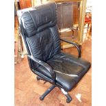 Modern black swivel office chair. Condition reports are not available for Interiors sales.