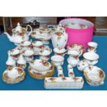 Forty seven pieces Royal Albert "Old Country Roses" tea ware, vases, shoes, urns and large fruit