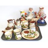 A collection of Dartmouth pottery, Beswick, Wedgwood, Clarice Cliffe etc Condition reports are not