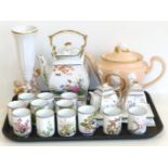 Franklin Mint Gibson collectors tea pot, Amorni Di Pompeii vase and oriental style tea set etc.