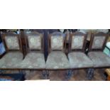 5 Edwardian oak dining chairs Condition reports are not available for Interiors sales.