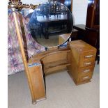 Art deco oak dressing table with standard lamp style fitting Condition reports are not available for