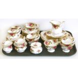 Royal Albert Old Country Roses coffee and tea service (five cups) 34 pieces. Condition reports are
