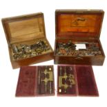Triumph lath with various watch makers accessories and two boxes containing depth gauges Condition