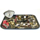 Collection of watches, clocks and pen knives including Coca-Cola vending machine pen knife and
