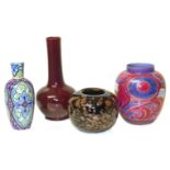 Thomas Webb Moroccan enamelled vase, lustre vase, together with one other art glass vase Condition