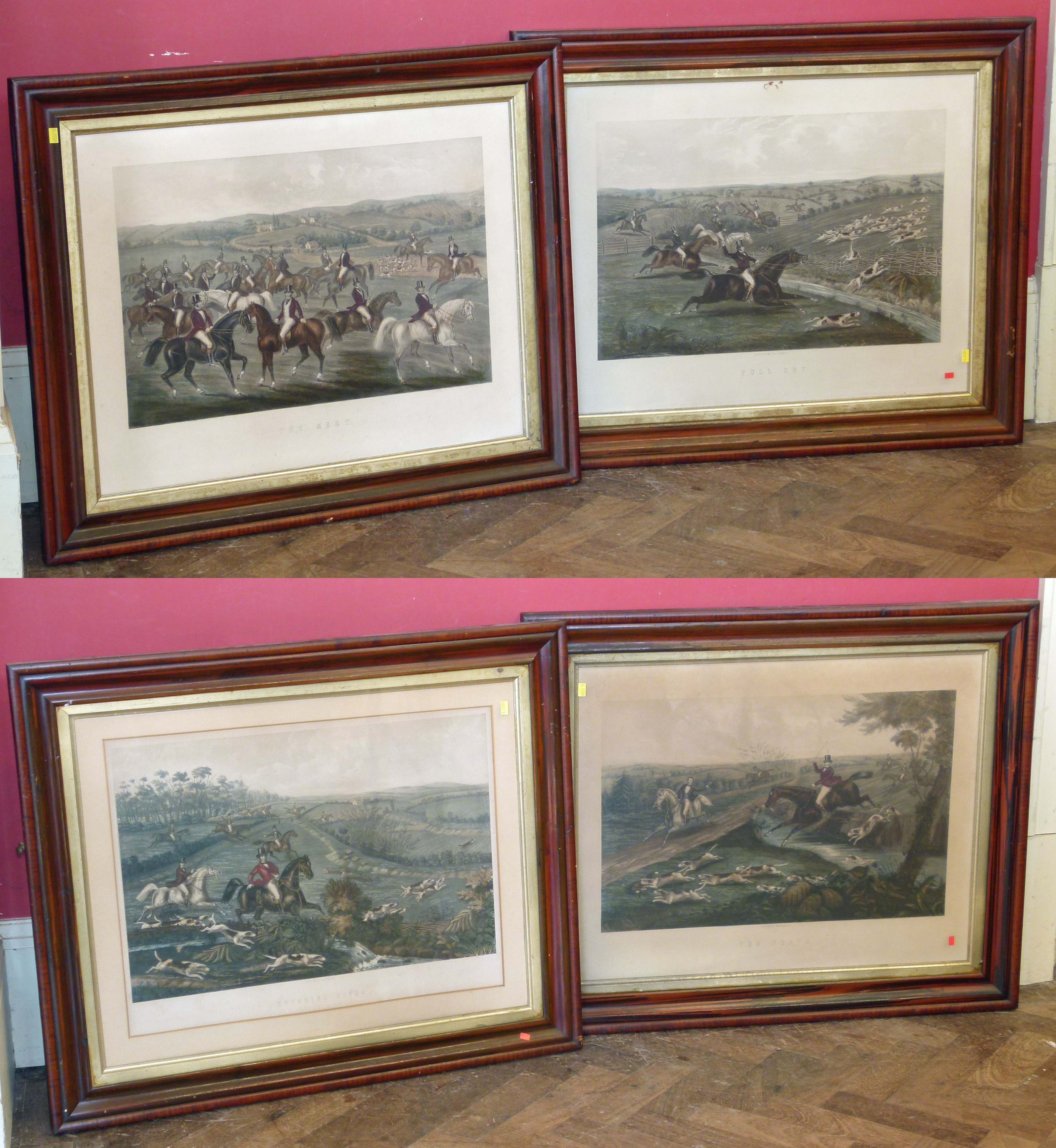 Four hunting prints Condition reports are not available for Interiors sales.