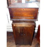 Early 20th century oak sheet music cabinet and mahogany box containing music. Condition reports