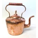 Georgian copper kettle by William Souter and Sons, size 10, 33cm high. Condition reports are not