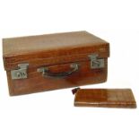 Crocodile leather travel case. Condition reports are not available for our Interiors Sales