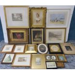 A quantity of mixed Victorian and later watercolours and prints Condition reports are not