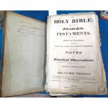 Large family bible (43x27cm) with handwritten name on inside cover, dated 1812. Condition reports