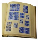 Grafton stamp album mainly GB with many cylinder and plate blocks plus 3 x 1948 £1 silver wedding