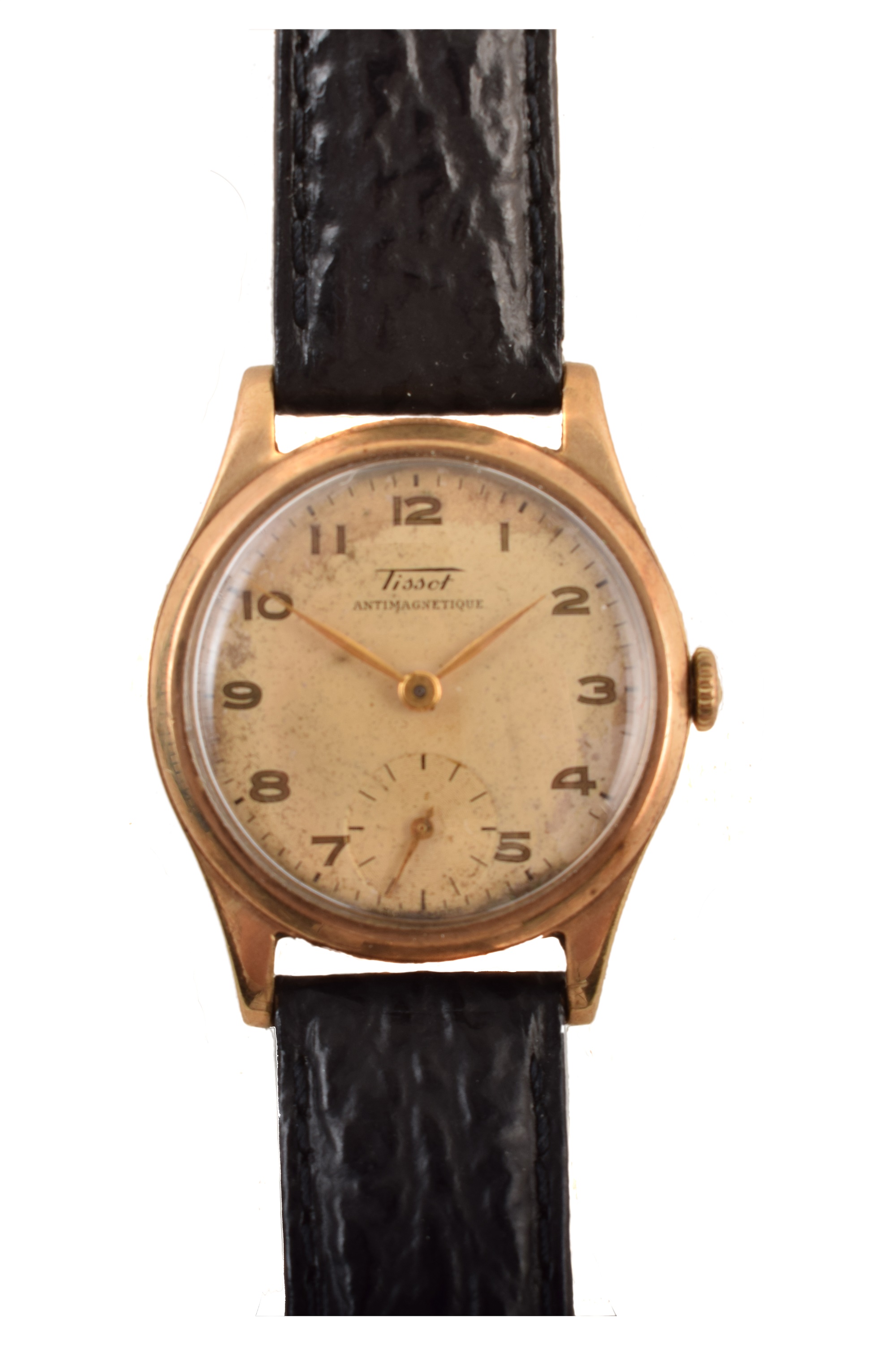 A mid 20th century 9ct gold cased Tissot Antimagnetique wristwatch,