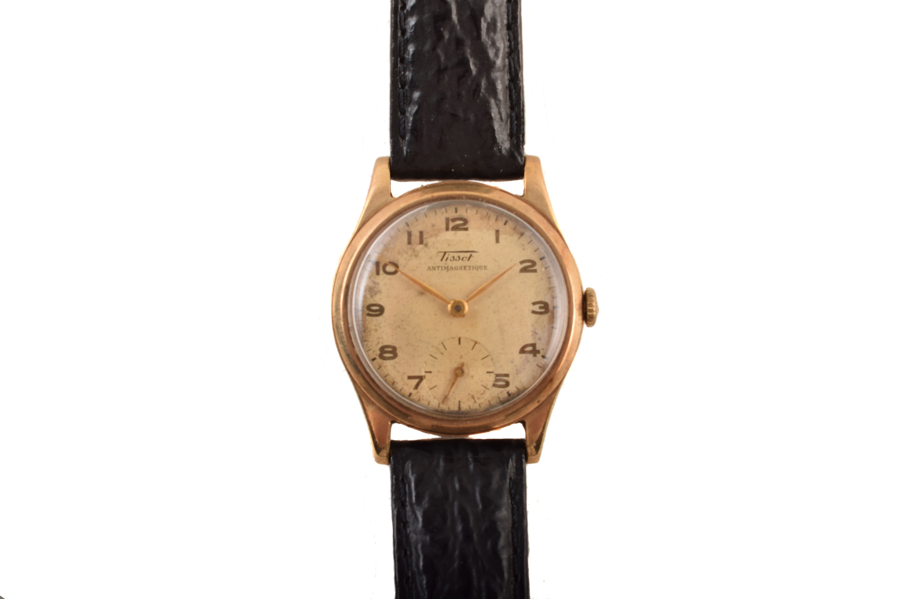 A mid 20th century 9ct gold cased Tissot Antimagnetique wristwatch, - Image 4 of 4