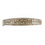 An 18ct gold diamond hinged bangle,