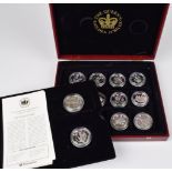 Cased set of Queen's Golden Jubilee 2002 commemorative silver coins.
