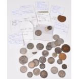 Hammered coins with silver Shillings and others.
