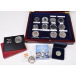 Case containing quantity of mainly silver proof coins.